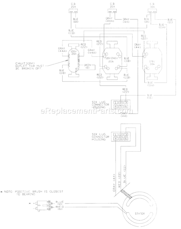 Page C Diagram and Parts List for 1312-0  Briggs and Stratton Generator